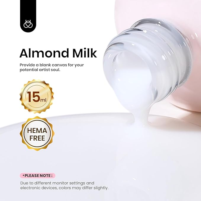 Beetles Builder Gel for Nails HEMA-Free,Milky White Building Gel,for Building Apex Strengthening Thickening Sensitive Nails Extension,Friendly for Beginners,DIY Salon Manicure,LED UV Lamp Needed