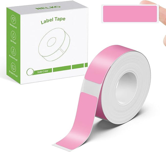 Nelko Genuine P21 Label Maker Tape, Adapted Label Print Paper, 14x40mm (0.55"x1.57"), 180 Labels/Roll, Rose Red