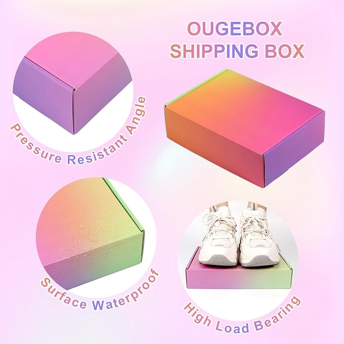 10x8x2 Shipping Boxes for Packaging Small Business, 30 Pack Colorful Corrugated Cardboard Boxes for Shipping Packing Mailing