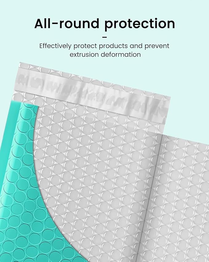 GSSUSA Teal Bubble Mailers 6x9 Small Padded Envelopes 3000 Pack Self-Seal | Usable Size 6x8, Strong Adhesion, Waterproof Opaque Shipping Bags, Mailing Supplies, Small Business, Accessories, #000