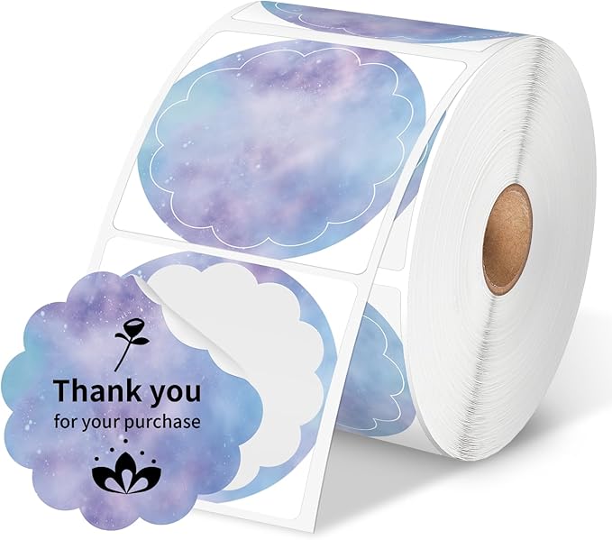 Phomemo 2” Color Circle Thermal Labels, Self-Adhesive Round Direct Sticker Label, Commercial Grade Custom Stickers - 500PCS Labels/Roll