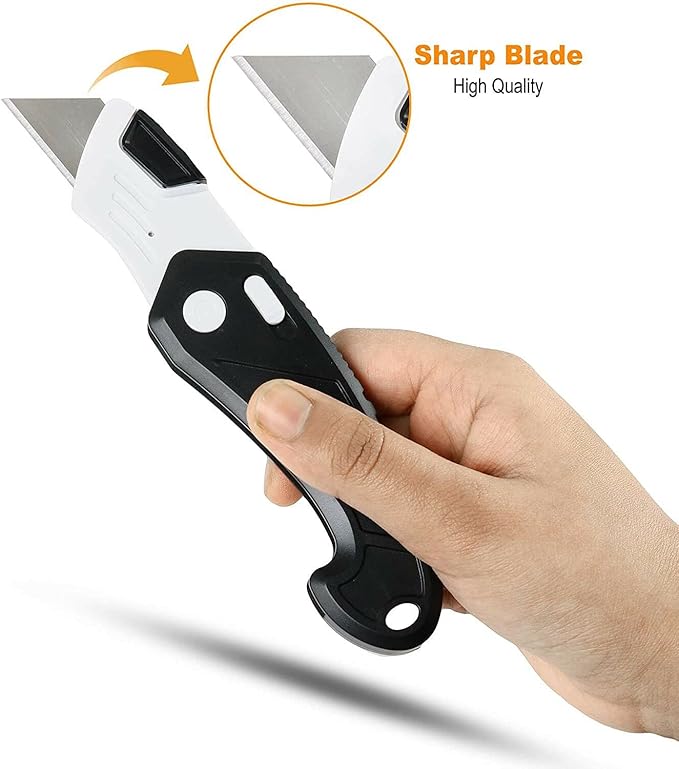 Lightweight Strong ABS Plastic Folding Utility Box Cutter (6 Pack)