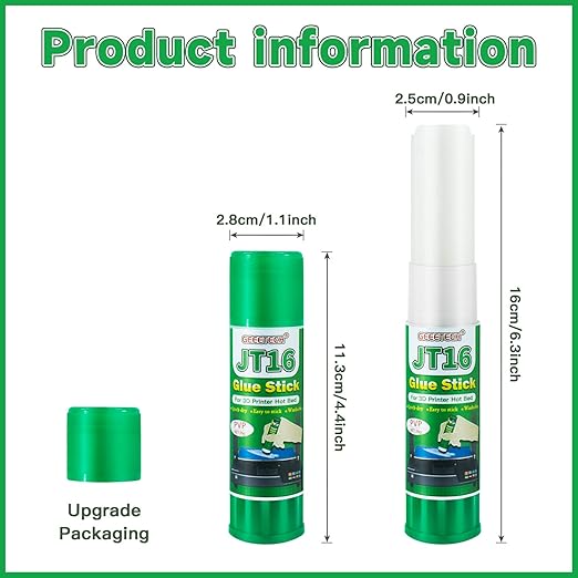 3D Printer Glue Sticks 3 Pieces for Glass, PEI Sheet, Aluminum Build Plate, Solid Adhesive for PETG, PLA, TPU, ABS Filament, 1.27oz*3, Washable Stick Glue