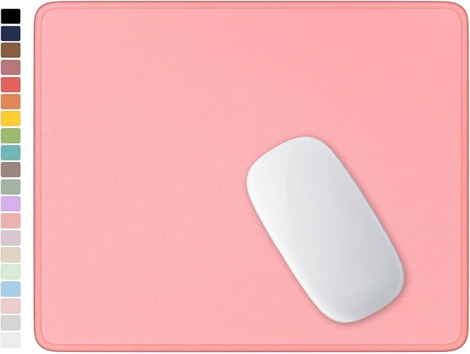 Hsurbtra Mouse Pad, Premium-Textured Square Mousepad 10.2 x 8.3 Inch, Stitched Edge Anti-Slip Waterproof Rubber Pretty Cute Computer Mat for Office Gaming Laptop Women Kids Warm Pink