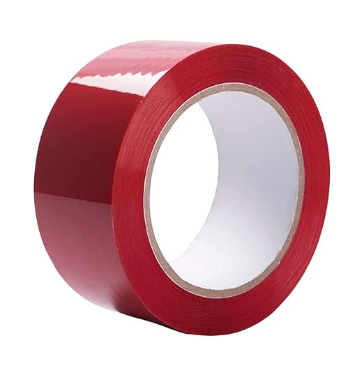 Red Carton Sealing Tape, Packing Tape, Moving Tape 2" x 110 Yard,2.0 mil Thick, Heavy Duty (1 Roll)