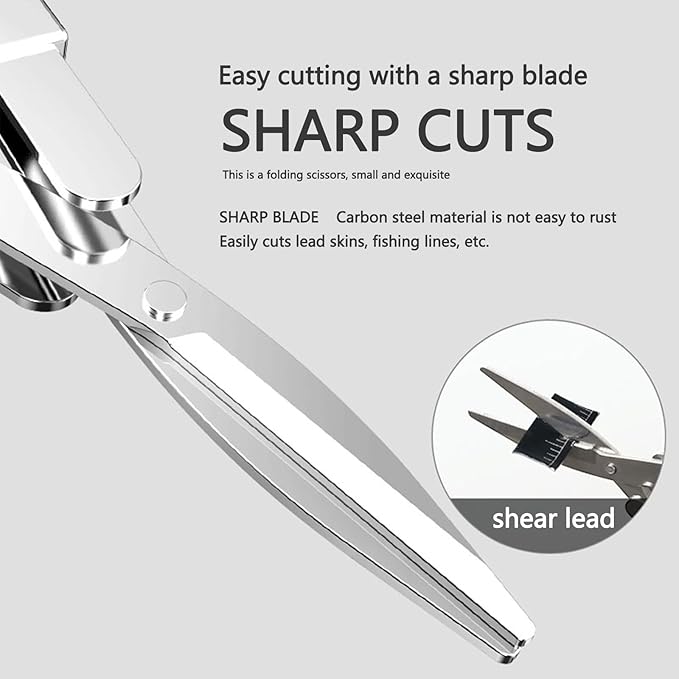 Folding scissors,TSA-Compliant and Portable,Compact enough to fit in your purse,Safe Portable Travel,small,Stainless Steel Retractable Scissors,fishing scissors,1 Pcs
