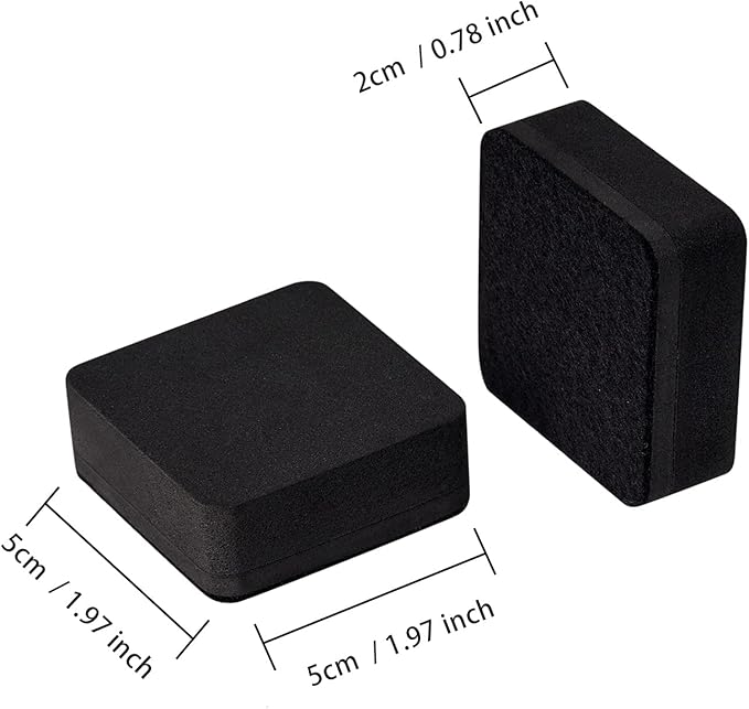 Favide 24 Pack Magnetic Whiteboard Dry Erase Erasers Chalkboard Cleansers for Classroom, School Supplies(Square, Black)