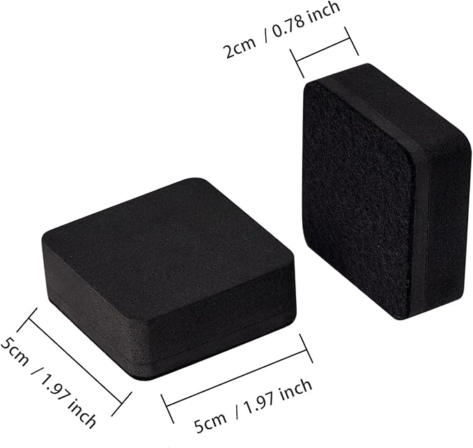 Favourde 48 Pack Magnetic Whiteboard Dry Erase Erasers for Classroom School | Whiteboard Dry Erase Erasers Chalkboard for School Supplies and Office Classroom and Teacher Must Haves Cube Erasers Black