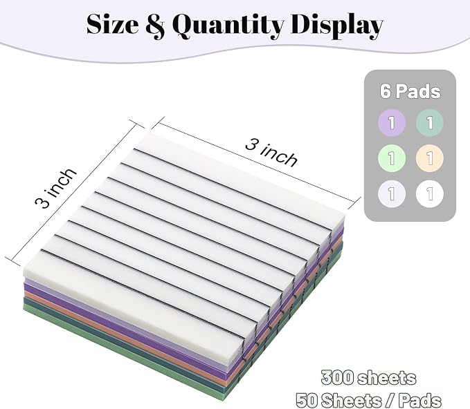 Transparent Sticky Notes Lined 300 Sheets 3"X3" Dark Morandi PET Material | Clear Translucent Self-Adhesive Sticky Notes for Back to School & Office Supplies, See Through Reveals Underlying Bible Text