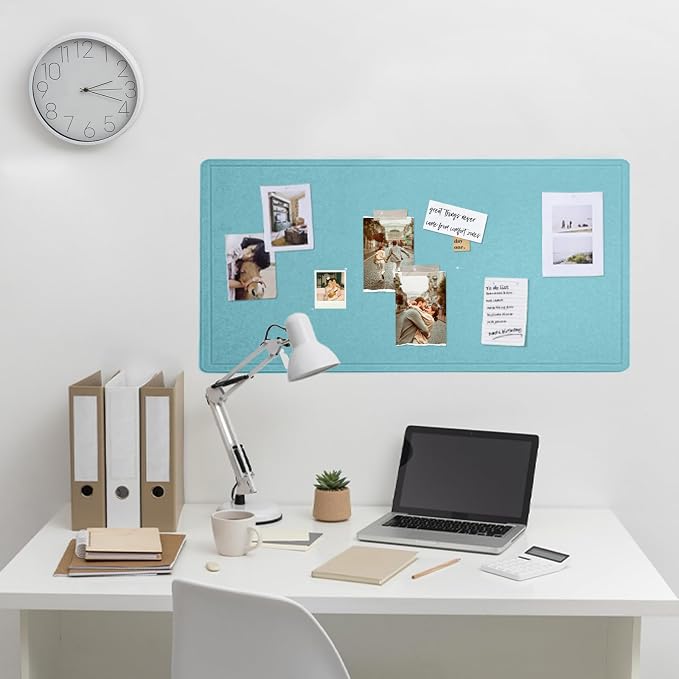 Felt Bulletin Board 35x18 inches, Decorative Pin Board for Home & Office | Cork Board Alternative for Wall with Push Pins, Display Mood Board for Photos, Notes & Reminders