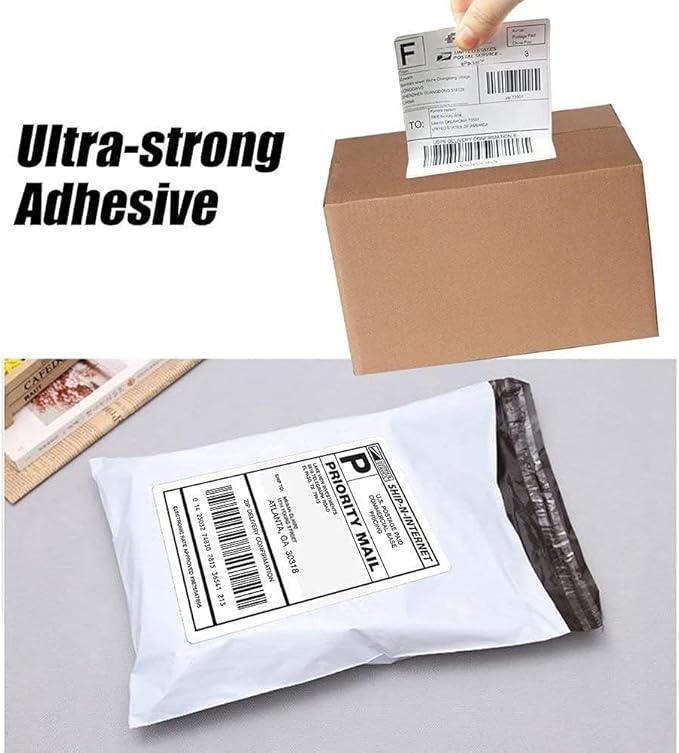 Immuson 4000 Fanfold 4 x 6 Direct Thermal Shipping Labels with Perforations, Permanent Adhesive, White Mailing Labels for Thermal Printer (4000 Labels)