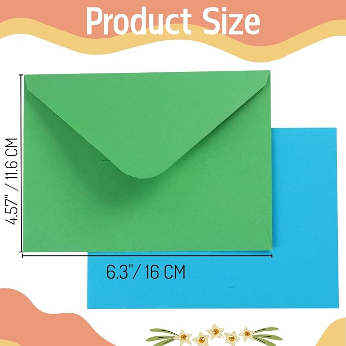 200 Pack 4x6 Envelopes,Contour Flap A4 Envelopes for Back to School,Engagement Invites,Weddings Invitation,Baby shower,Perfect for RSVP Card 120gsm(10 Assorted Colors)