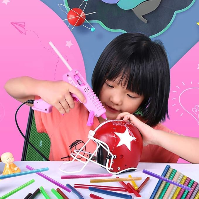 Color Hot Glue Sticks for Hot Glue Gun 50PCS Colored Hot Glue Gun Sticks 10 Colors Colorful Hot Glue Sticks (7mm/10colors，Glitter 50PCS)