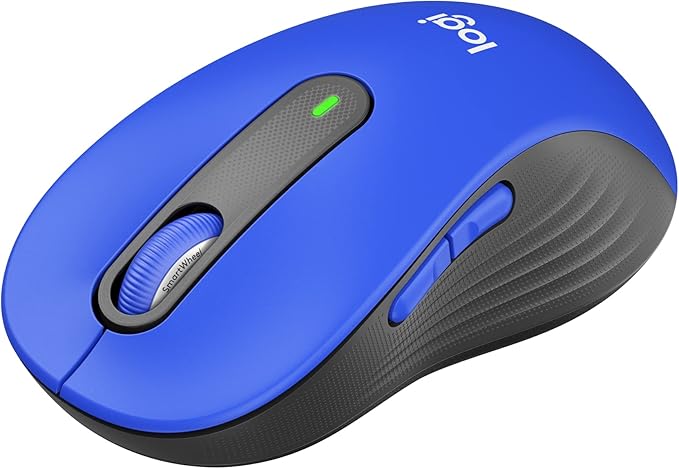 Logitech Signature M650 L Full Size Wireless Mouse - for Large Sized Hands, 2-Year Battery, Silent Clicks, Customizable Side Buttons, Bluetooth, for PC/Mac/Multi-Device/Chromebook - Classic Blue