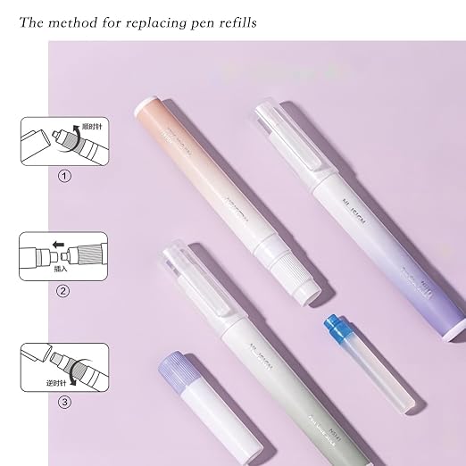 Pen Style Solid Glue Stick, Washable Non-Toxic Glue Pen, Precise Twist-Up Adhesive for School Craft Office Scrapbooking Bullet Journal Invoice Paper, 1 Count(Purple)