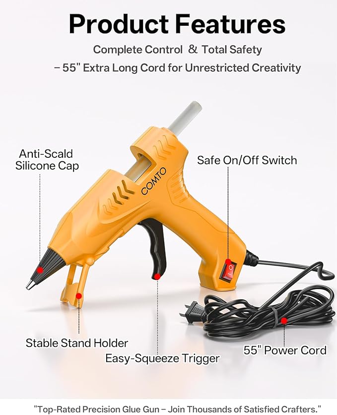 Hot Glue Gun Kit with 30 Sticks, 20W Fast Preheating Mini Hot Glue Gun and Sticks Set for School Crafts DIY Arts and Quick Home Repairs, Yellow