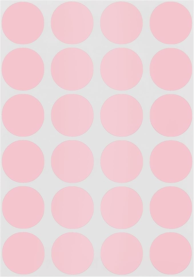 Pink Dot Stickers, 3/4 Inch, 1008/Pack | Semi-Gloss Paper Circle Labels for Offices, Retail, Classrooms, and Warehouses. Made in USA