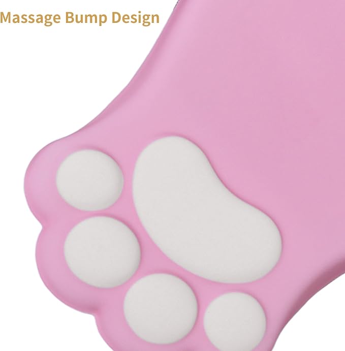 L-SPOUTTO Ergonomic Mouse Pad with Wrist Rest,Pink Mouse Pad Wrist Support | Cute Cat Paw Comfortable Massage Design,Computer Pain Relief Mousepad with Non-Slip PU Base for Desk Laptop Gaming,Pink