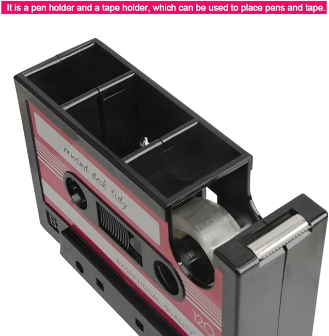 YXQ Fun Tape Dispenser Novelty Unique Pen Dispenser Cool Retro Desk Accessories，Pink