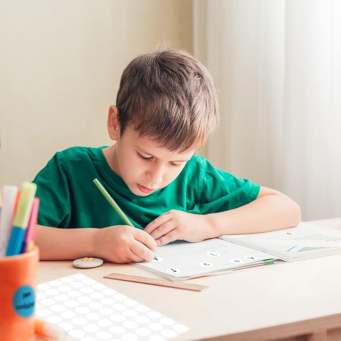 3500 Dot Stickers, 3/4 inch White Coding Labels, Circle Stickers for Office & Classroom