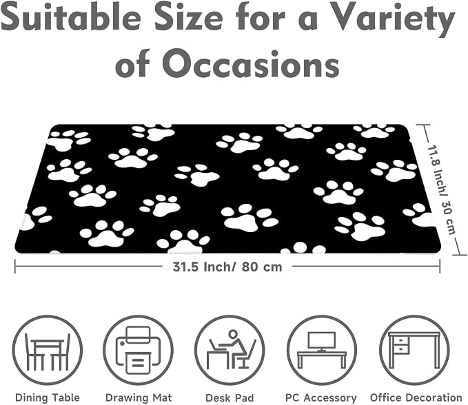 Mouse Pad Gaming Mouse Pad Desk Pad XL Large Mouse Mat Keyboard Mat Office Desk Decor AccessoriesKeyboard Mat Office Desk Decor Accessories (Cute Footprint)