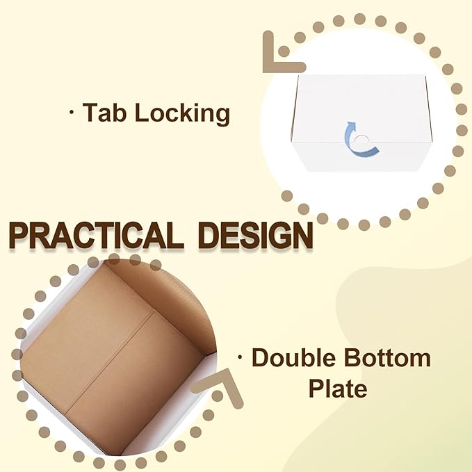 WIFTREY 30 Pack 5x5x5 White Small Shipping Boxes, 5 x 5 x 5 Corrugated Cardboard Box for Packaging Small Business, Shipping, Moving, Mailing