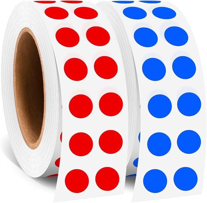 0.25 Inch Small Round Stickers Dot Stickers, 2000 PCS Color Dots | 1/4 Inch Small Round Color Coding Labels Stickers, 2 Rolls Colorful Dots for Organization, Color Code Stickers for Classroom