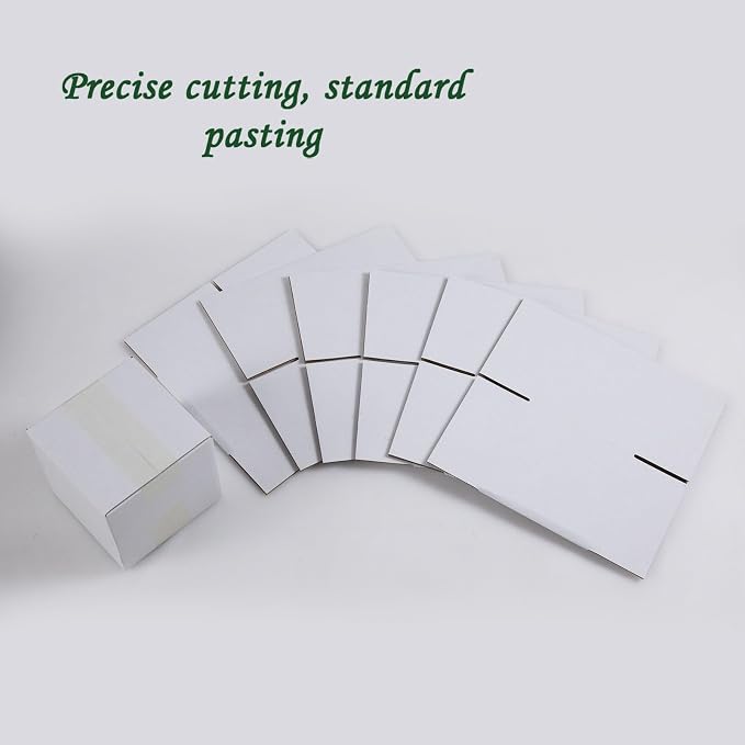 5x5x5 Inches Shipping Boxes Set of 40, White Corrugated Cardboard Box Literature Mailer for Packing Small Business
