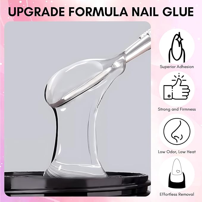 Makartt Solid Nail Glue Gel: Nail Glue for Press on Nails 2pcs, Clear Solid Gel Nail Glue for Nail Tips Strong Fake Nail Bonding Gel Glue for Acrylic Nails Non-Stick Hands Hard Gel for Nail Art 15ml*2