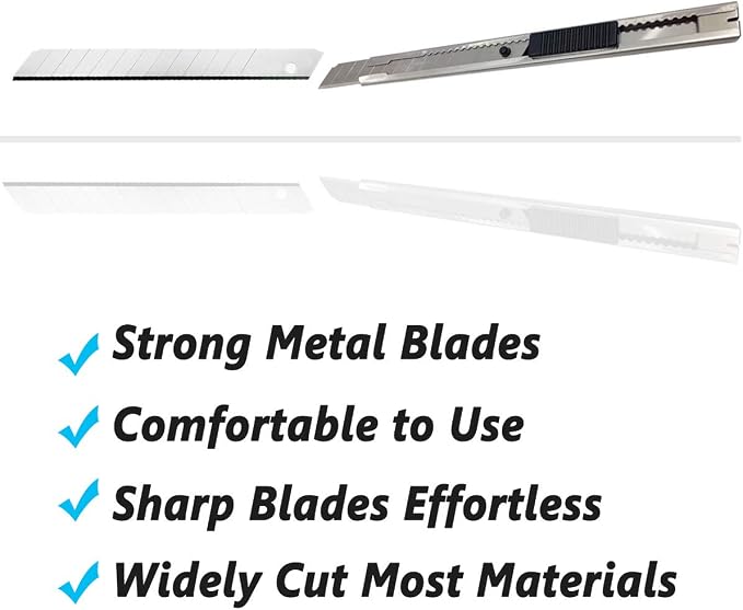 9mm Snap Off Utility Knife 5 Pack High Hardness Retractable Box Cutters with Snap Off Blades,Art Craft Hobby Cutter 9mm Knife for Home Office Workstation