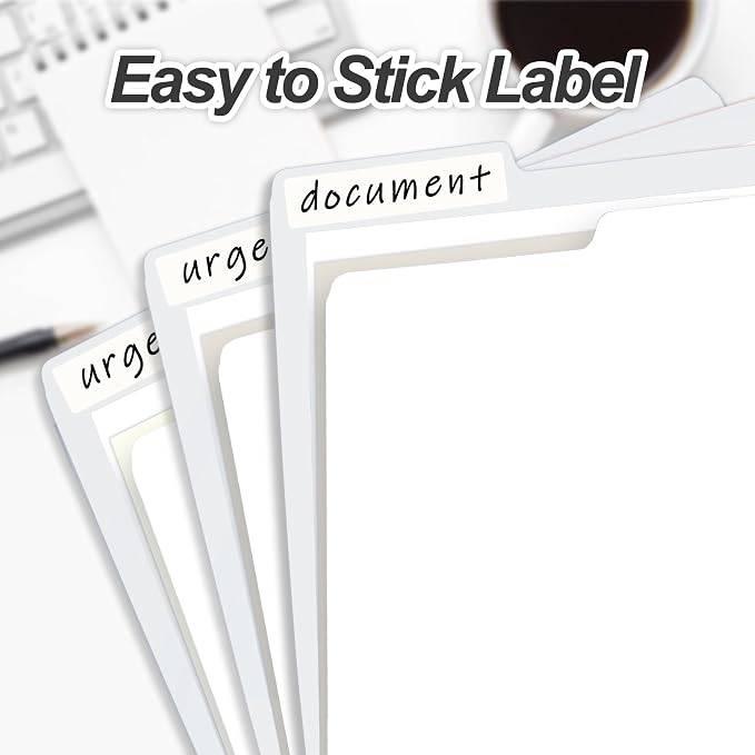 100 Packs White File Folder,Paper File Folders Letter Size,1/3-Cut Tabs,8.5x11 Manilla File Folders for Office Filing,School Projects and Home,Organizer Documents
