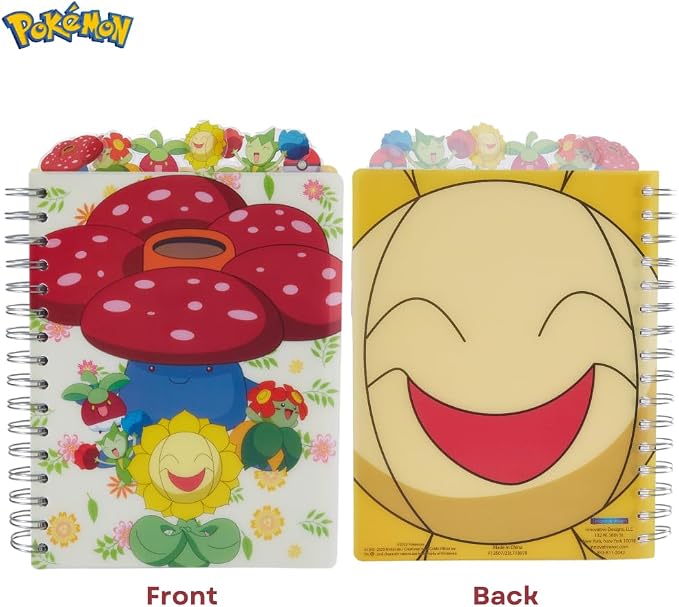 Pokémon Tab Journal Notebook, Spiral Bound, 144 Lined Pages, 8 x 7 inches