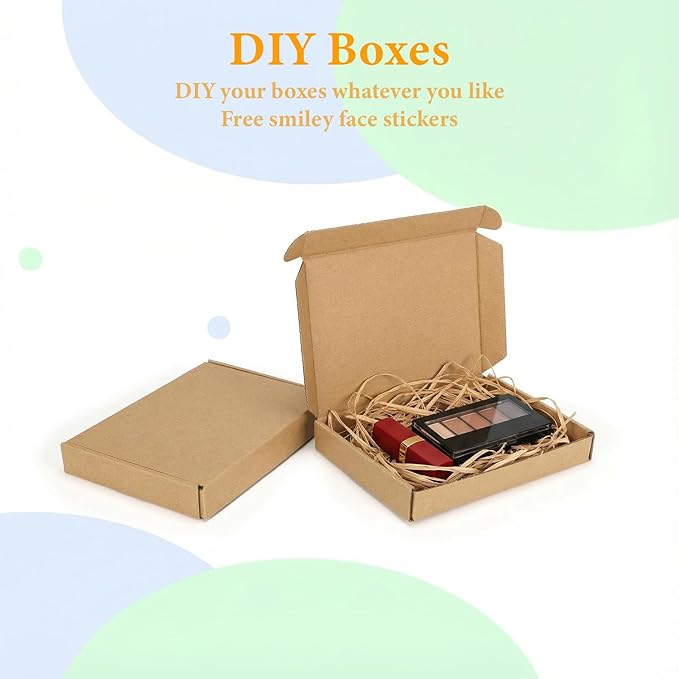 MEBRUDY 7x5x1 Inches Shipping Boxes Pack of 100, Small Corrugated Cardboard Box for Mailing Mailer Packing, Brown