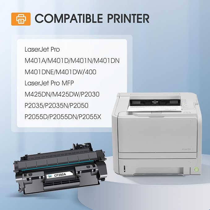 80A CF280A Toner Cartridge Black M401dn Compatible for HP CF280A CF280X 80X | Compatible for HP 80A Toner LaserJet Pro 400 M401n M401dn MFP M425dn M401dne M401dw M425dw M401 M425 Printer Ink 2-Pack