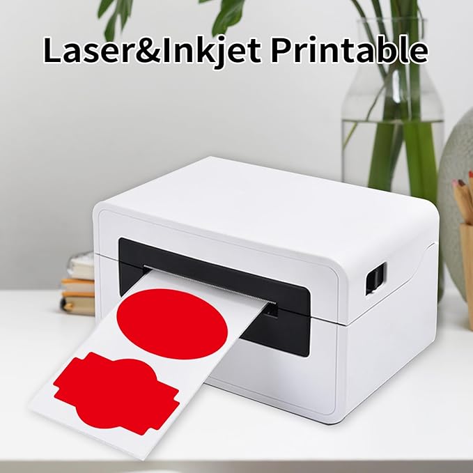 Red Labels - 250 PCS 3" x 2" Fancy Shape Stickers for Storage Box or Food Jars