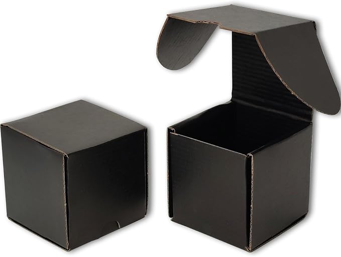 5x5x5 Shipping Boxes Set of 30, Black Mailer Corrugated Cardboard Box | for Packaging, Literature, Packing, Mailing, Storage, Small Business, Moving, Gift, Supplies, Quick Fold, Tab Locking