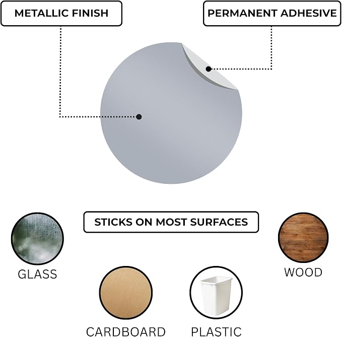 2 Inch Metallic Silver Round Sticker Labels, 500/Roll | 2" Silver Stickers for Color Coding, Inventory, Retail, Crafts, Packaging, Events and Office Organization. Made in USA