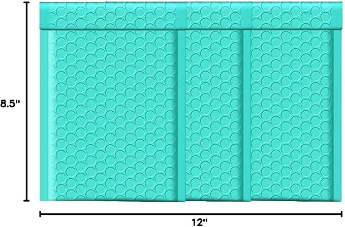 iMBAPrice 100-Pack #2 (8.5" x 12") Premium Hot Teal Color Self Seal Poly Bubble Mailers Padded Shipping Envelopes (Total 100 Bags)