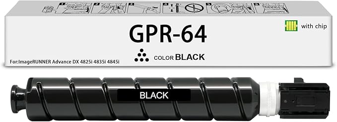 GPR64 Toner Cartridge Compatible with Canon GPR-64 Toner Black ImageRUNNER Advance DX 4825i 4835i 4845i Printer(1Pack,5141C003AA,with Chip)
