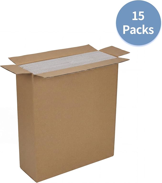 Hoikwo 12x12x8 Thin Light Weight Shipping Boxes Set of 15 | White Corrugated Cardboard Box for Small Business for Packaging Mailing Light Weight Items