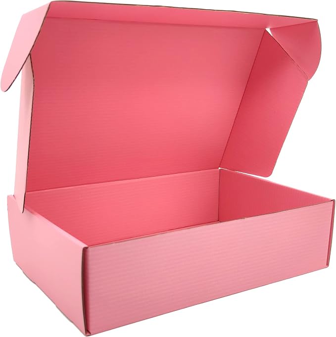 12x9x4 Shipping Boxes Pink Mailer Corrugated Cardboard Box Set of 20 | for Packaging, Literature, Packing, Mailing, Storage, Small Business, Moving, Gift, Supplies, Quick Fold, Tab Locking