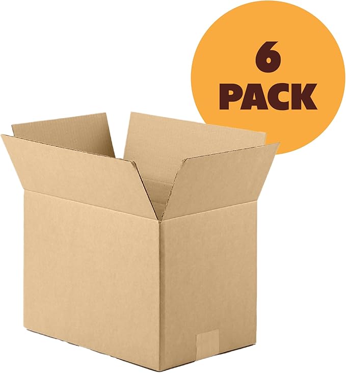 The Boxery Moving Boxes X-Large 24” x 24” x 24” | 6-Pack Brown/Kraft Durable Corrugated Cardboard Box for Packing & Storage, Eco-Friendly, Made in the USA