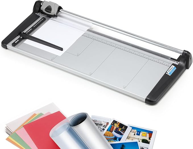 670mm(26.37") Rotary Paper Trimmer, 15 Sheets Heavy Duty Paper Trimmer | Sharp & Safe Blade, Effective for A2-A6 Sizes, Commercial Grade Rotary Paper Cutter for Home/Office/School, Black & Silver