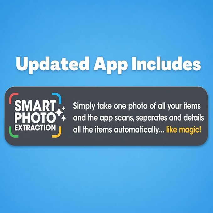 QR Code Stickers with AI Photo Analysis App - Auto-Creates Item Descriptions - No Typing - Made in USA - QR Code Labels for Storage & Inventory Tracking, Organization & Moving, Pack of 48