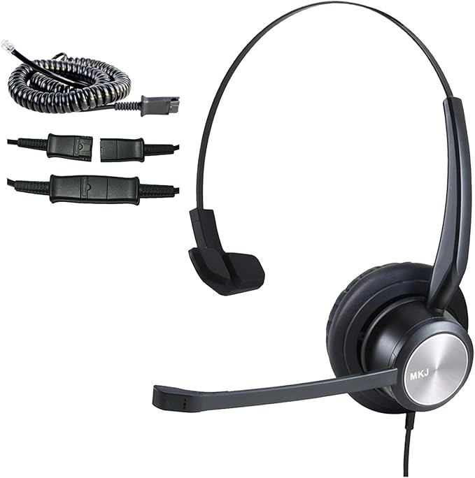 MKJ Cisco Phone Headset Corded RJ9 Telephone Headset Noise Canceling Mic | Microphone Headphone, Compatible with Cisco CP-7821 7841 7942G 7940 7941G 7945G 7962G 7965G 7975G 8811 8841 8861 9951 9971
