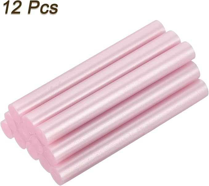 uxcell 12pcs Mini Hot Glue Sticks for Glue Gun 7/16 x 4 Inch Large Glue Sticks, 11 x 100mm Metallic Pink