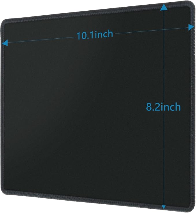 HZD 4-Pack Mouse Pads,10.1 x 8.2 inches Non-Slip Rubber Base, Black | Anti-Fray Stitched Edges Black Mouse Pad , Premium Mousepad, Water and Stain Resistant Protection mouse pads for desk