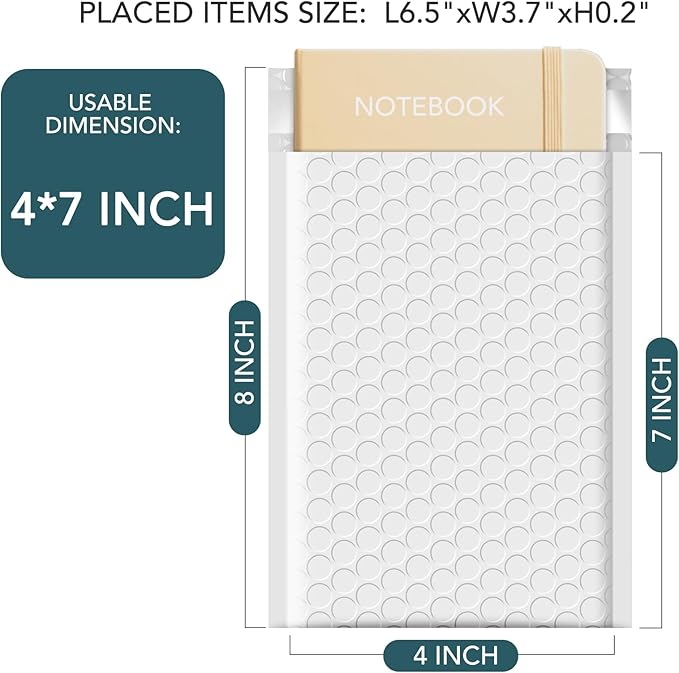 METRONIC 4x8" Bubble Mailers 19200 Pack Waterproof White Padded Envelopes Self Seal Mailing Envelopes Bubble Padded Full Pallet of Padded Mailers for Small Business Mailing Jewelry Makeup Cards