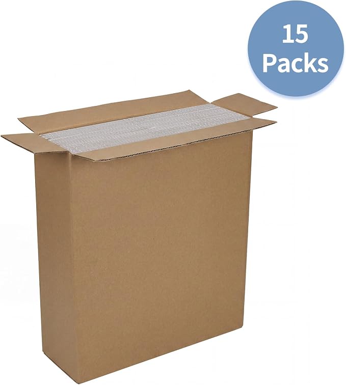 Hoikwo 12x12x4 Thin Shipping Boxes Set of 15 | White Corrugated Cardboard Box for Small Business for Packaging Mailing Light Weight Items