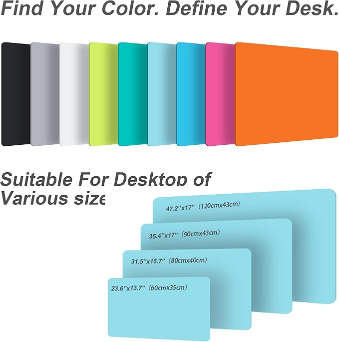 Leather Desk Pad Protector,Non-Slip Desk Pad(Orange, 23.6" x 13.7") | on-Slip PU Leather Large Mouse Pad,Easy Clean Desk Protecor Mat,Writing Pad for Office Work/Home/Decor